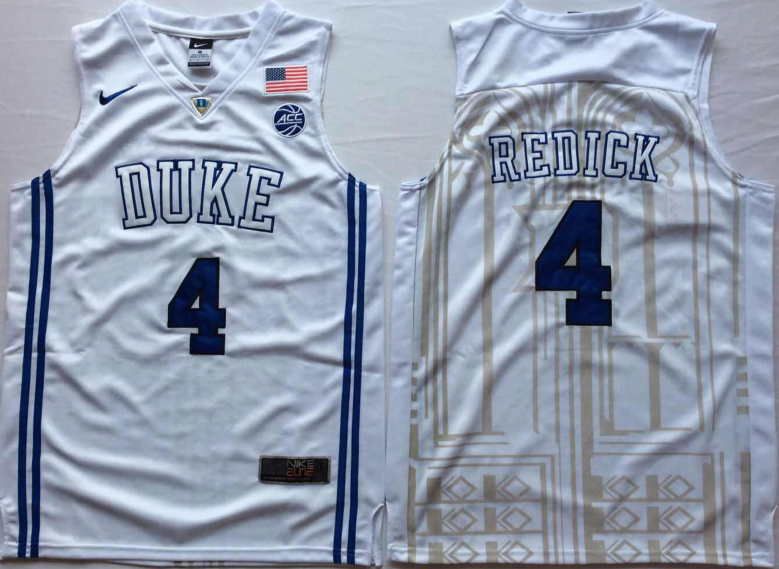 NCAA Men Duke Blue Devils White 4 REDICK